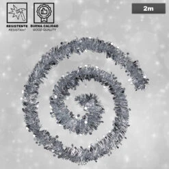 Pack Décoration De Noël : Lot De 12 Boules De Noël De 40 Mm. Dessin Assorti + 2 Guirlandes De Guirlandes Argentées 2 M + étoile Huppée Blanche à Sequ -Homcom Boutique 8434652120724 4