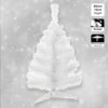 Pack Décoration De Noël : Sapin Blanc 70 Cm Avec Socle + 6 Boules De Noël Rayées Blanches Et Rouges + étoile Huppée Rouge + Guirlande De Guirlandes B