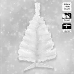 Pack Décoration De Noël : Sapin Blanc 70 Cm Avec Socle + 6 Boules De Noël Rayées Blanches Et Rouges + étoile Huppée Rouge + Guirlande De Guirlandes B