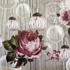 Grand Plateau Rectangulaire Roses De Noël 46.5 X 32.5 Cm