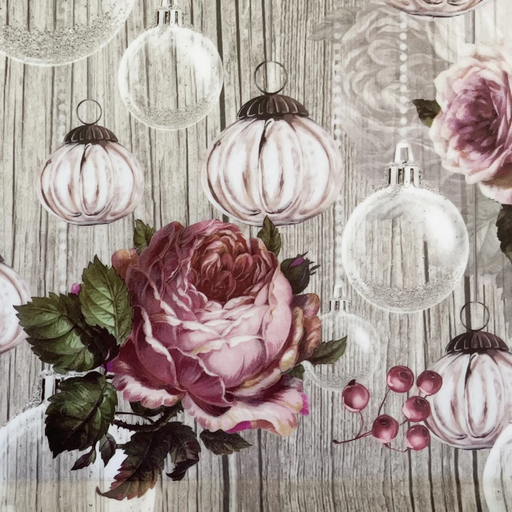 Grand Plateau Rectangulaire Roses De Noël 46.5 X 32.5 Cm 1 Grand Plateau Rectangulaire Roses De Noël 46.5 X 32.5 Cm