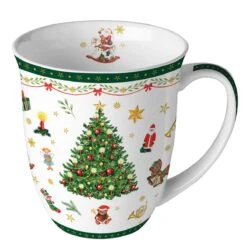 Tasse En Porcelaine Fine - Sapin De Noël