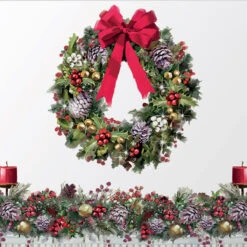 Mini Plateau Rectangulaire Couronne De Noël