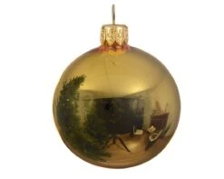 Boule De Noël En Verre Couleur Or Brillant Cm 15