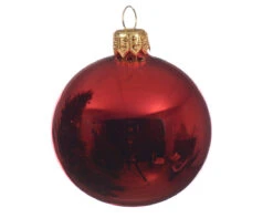 Boule De Noël Rouge Foncé ø 10 Cm