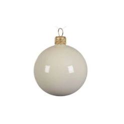 Boule De Noël En Verre Blanc Laiteux Cm 8