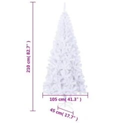 VidaXL Arbre De Noël Artificiel Et Support Acier 210 Cm 910 Branches -Homcom Boutique 8718475948711 5