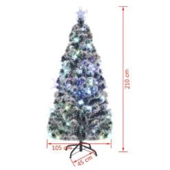 VidaXL Sapin De Noël Artificiel Avec Support/LED 210 Cm Fibre Optique -Homcom Boutique 8718475948780 6