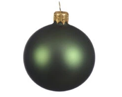 Boule De Noël En Verre Mat, Couleur Vert Sapin, ø 10cm