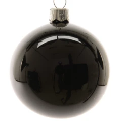 Boule De Noël Noire Brillante Ø10