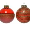 Boule Décorative En Verre De Noël Verre Or Rouge Cm 8 Pcs 1