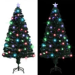 VidaXL Sapin De Noël Artificiel Avec Support/LED 150 Cm Fibre Optique