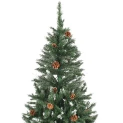 VidaXL Sapin De Noël Avec Pommes De Pin Et Paillettes Blanches 150 Cm -Homcom Boutique 8719883680644 2