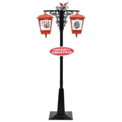 VidaXL Lampadaire De Noël Avec Père Noël Noir Et Rouge 81x40x188cm PVC
