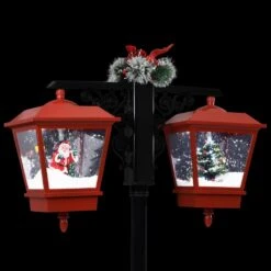 VidaXL Lampadaire De Noël Avec Père Noël Noir Et Rouge 81x40x188cm PVC -Homcom Boutique 8719883994840 5