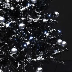 VidaXL Arbre De Noël Neigeux Avec Base De Parapluie Noir 75 Cm PVC -Homcom Boutique 8719883994895 6