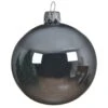 Décoration De Sapin De Noël Boule En Verre Gris Brillant 8 Cm
