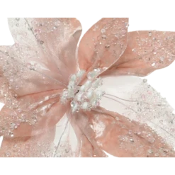 Bouquet De Fleurs De Noël Assorties Ø18 Cm Avec Paillettes Et Perles -Homcom Boutique 8720093528299 3