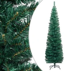 VidaXL Sapin De Noël Artificiel Mince Avec Support Vert 240 Cm PVC