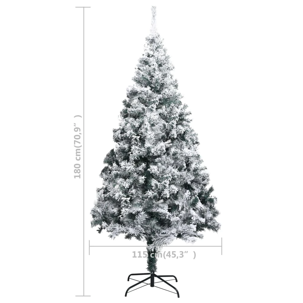VidaXL Sapin De Noël Artificiel Avec Neige Floquée Vert 180 Cm PVC 5 VidaXL Sapin De Noël Artificiel Avec Neige Floquée Vert 180 Cm PVC – Image 5