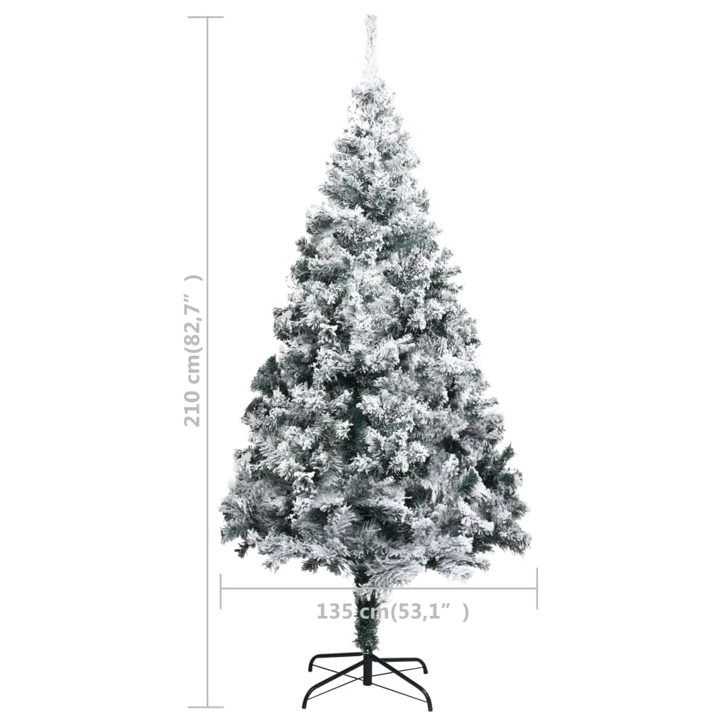 VidaXL Sapin De Noël Artificiel Avec Neige Floquée Vert 210 Cm PVC 5 VidaXL Sapin De Noël Artificiel Avec Neige Floquée Vert 210 Cm PVC – Image 5