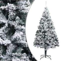 VidaXL Sapin De Noël Artificiel Avec Neige Floquée Vert 180 Cm PVC
