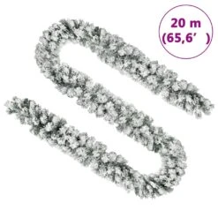 VidaXL Guirlande De Noël Avec Neige Floquée Vert 20 M PVC -Homcom Boutique 8720286011683 4