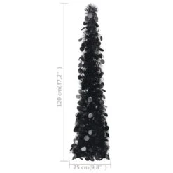 VidaXL Sapin De Noël Artificiel Escamotable Noir 120 Cm PET -Homcom Boutique 8720286014608 4