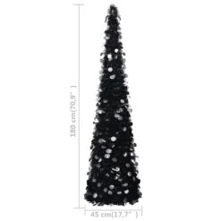 VidaXL Sapin De Noël Artificiel Escamotable Noir 180 Cm PET -Homcom Boutique 8720286014622 4