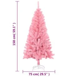 VidaXL Sapin De Noël Artificiel Avec Support Rose 150 Cm PVC 7 VidaXL Sapin De Noël Artificiel Avec Support Rose 150 Cm PVC -Homcom Boutique 8720286014721 5