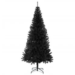 VidaXL Sapin De Noël Artificiel Avec LED Et Support Noir 210 Cm PVC -Homcom Boutique 8720286014769 2