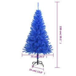 VidaXL Sapin De Noël Artificiel Avec Support Bleu 150 Cm PVC 7 VidaXL Sapin De Noël Artificiel Avec Support Bleu 150 Cm PVC -Homcom Boutique 8720286014783 5