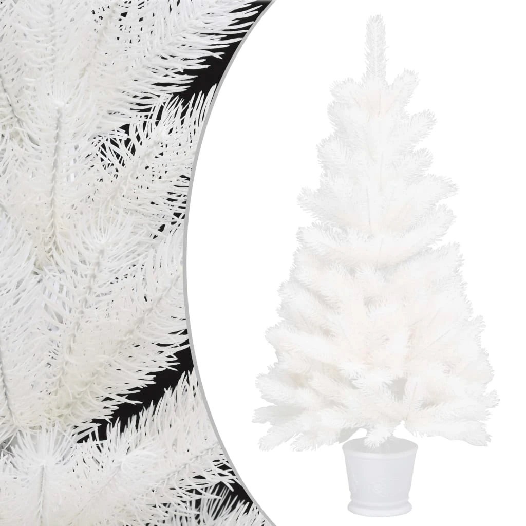 VidaXL Arbre De Noël Artificiel Aiguilles Réalistes Blanc 90 Cm 1 VidaXL Arbre De Noël Artificiel Aiguilles Réalistes Blanc 90 Cm