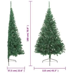 VidaXL Sapin De Noël Artificiel Moitié Avec Support Vert 180 Cm PVC 11 VidaXL Sapin De Noël Artificiel Moitié Avec Support Vert 180 Cm PVC -Homcom Boutique 8720286015070 7