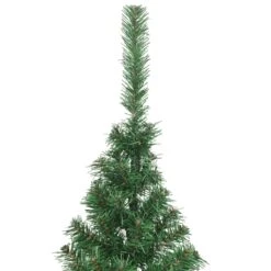 VidaXL Demi-arbre De Noël Artificiel Avec LED Et Boules Vert 150 Cm -Homcom Boutique 8720286015087 4