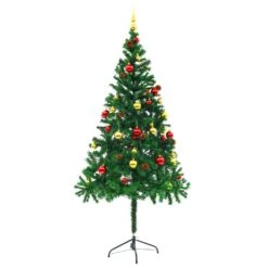 VidaXL Arbre De Noël Artificiel Avec Boules Et LED Vert 180 Cm