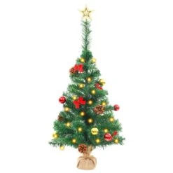 VidaXL Arbre De Noël Artificiel Avec Boules Et LED Vert 64 Cm