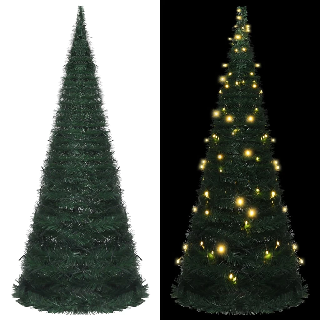 VidaXL Sapin De Noël Artificiel Avec Guirlandes Et LED Vert 210 Cm 2 VidaXL Sapin De Noël Artificiel Avec Guirlandes Et LED Vert 210 Cm – Image 2