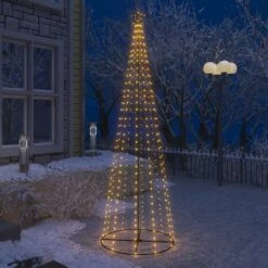 VidaXL Arbre De Noël Cône 330 LED Blanc Chaud Décoration 100x300 Cm
