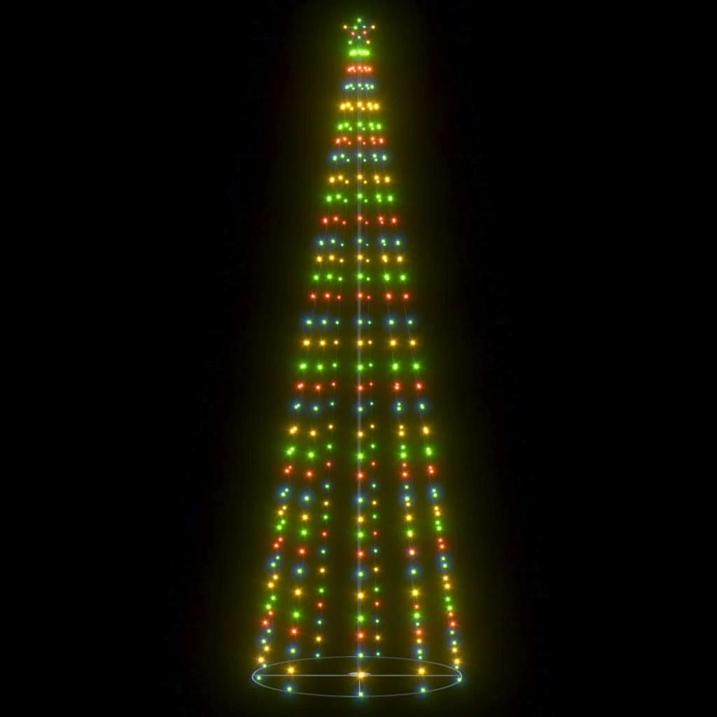 VidaXL Arbre De Noël Cône 330 LED Colorées Décoration 100x300 Cm 2 VidaXL Arbre De Noël Cône 330 LED Colorées Décoration 100x300 Cm – Image 2