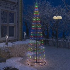 VidaXL Arbre De Noël Cône 330 LED Colorées Décoration 100x300 Cm