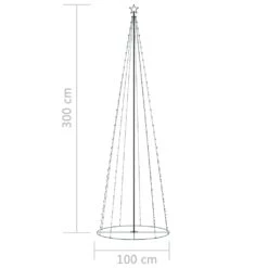 VidaXL Arbre De Noël Cône 330 LED Colorées Décoration 100x300 Cm 11 VidaXL Arbre De Noël Cône 330 LED Colorées Décoration 100x300 Cm -Homcom Boutique 8720286027271 6