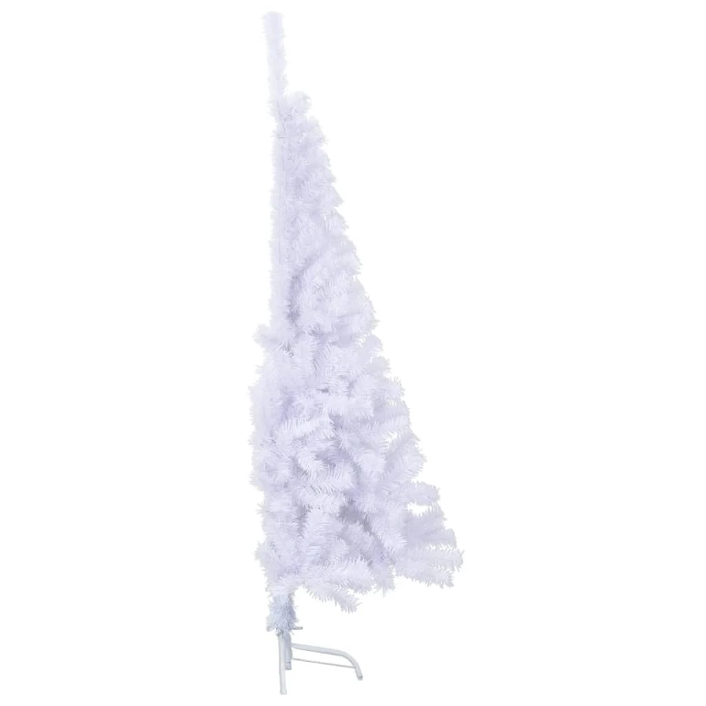 VidaXL Demi-arbre De Noël Artificiel Avec LED Et Boules Blanc 180 Cm 3 VidaXL Demi-arbre De Noël Artificiel Avec LED Et Boules Blanc 180 Cm – Image 3