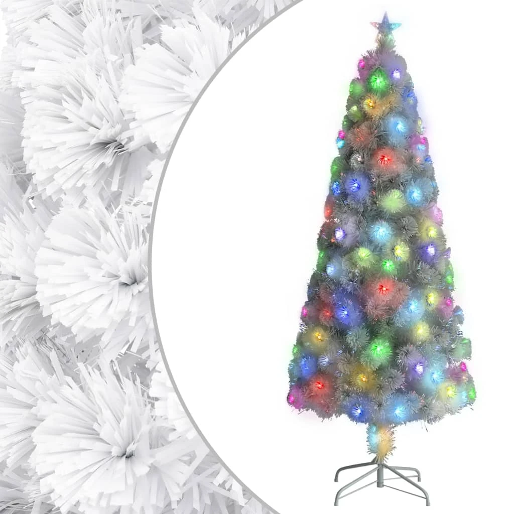 VidaXL Sapin De Noël Artificiel Avec LED Blanc 210 Cm Fibre Optique 2 VidaXL Sapin De Noël Artificiel Avec LED Blanc 210 Cm Fibre Optique – Image 2