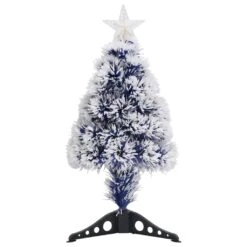 VidaXL Sapin De Noël Artificiel LED Blanc Et Bleu 64 Cm Fibre Optique