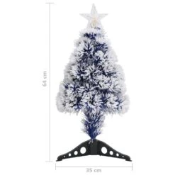 VidaXL Sapin De Noël Artificiel LED Blanc Et Bleu 64 Cm Fibre Optique -Homcom Boutique 8720286361863 7