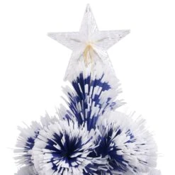 VidaXL Sapin De Noël Artificiel LED Blanc Et Bleu 64 Cm Fibre Optique -Homcom Boutique 8720286361894 4