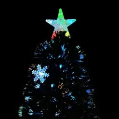 VidaXL Sapin De Noël Et Flocons De Neige LED Noir 150 Cm Fibre Optique -Homcom Boutique 8720286361955 3 1