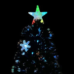 VidaXL Sapin De Noël Et Flocons De Neige LED Noir 210 Cm Fibre Optique -Homcom Boutique 8720286361962 3