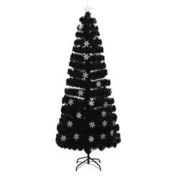 VidaXL Sapin De Noël Et Flocons De Neige LED Noir 240 Cm Fibre Optique